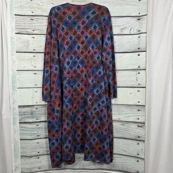 LuLaRoe Multicolor Geometric Print Long Duster Size XL - Picture 5 of 7